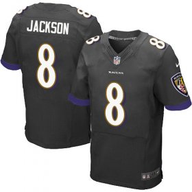 Wholesale Cheap Nike Ravens #8 Lamar Jackson Black Alternate Men\'s Stitched NFL New Elite Jersey