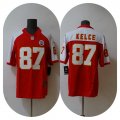 Wholesale Cheap Men's Kansas City Chiefs #87 Travis Kelce Red White 2023 F.U.S.E. Vapor Untouchable Limited Football Stitched Jersey