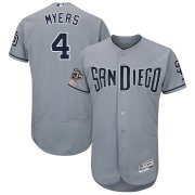 Wholesale Cheap Men's San Diego Padres 4 Wil Myers Gray 50th Anniversary and 150th Patch FlexBase Jersey