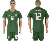 Wholesale Cheap Sweden #12 Johnsson Green Goalkeeper Soccer Country Jersey
