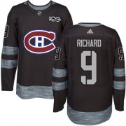 Wholesale Cheap Adidas Canadiens #9 Maurice Richard Black 1917-2017 100th Anniversary Stitched NHL Jersey
