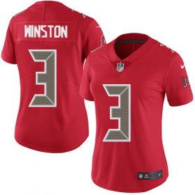 Wholesale Cheap Nike Buccaneers #3 Jameis Winston Red Women\'s Stitched NFL Limited Rush Jersey