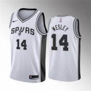 Wholesale Cheap Men' San Antonio Spurs #14 Blake Wesley White Association Edition Stitched Jersey