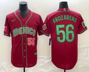 Cheap Men's Mexico Baseball #56 Randy Arozarena Number 2023 Red World Classic Stitched Jersey1