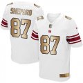 Wholesale Cheap Nike Giants #87 Sterling Shepard White Men's Stitched NFL Elite Gold Jersey