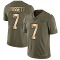 Wholesale Cheap Nike Colts #7 Jacoby Brissett Olive/Gold Men's Stitched NFL Limited 2017 Salute To Service Jersey