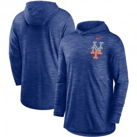 Wholesale Cheap New York Mets Nike Split Logo Performance Long Sleeve Hoodie Top Royal