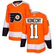 Wholesale Cheap Adidas Flyers #11 Travis Konecny Orange Home Authentic Stitched NHL Jersey