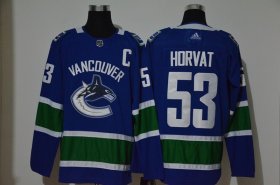 Wholesale Cheap Men\'s Vancouver Canucks #53 Bo Horvat Blue With C Patch Adidas Stitched NHL Jersey