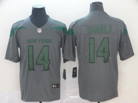 Wholesale Cheap Nike Jets #14 Sam Darnold Gray Men\'s Stitched NFL Limited Inverted Legend Jersey