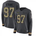 Wholesale Cheap Nike Bengals #97 Geno Atkins Anthracite Salute to Service Women's Stitched NFL Limited Therma Long Sleeve Jersey