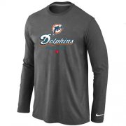 Wholesale Cheap Nike Miami Dolphins Critical Victory Long Sleeve T-Shirt Dark Grey