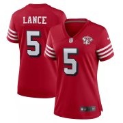 Women San Francisco 49ers #5 Trey Lance Red Black Vapor Untouchable Limited Jersey