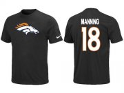 Wholesale Cheap Nike Denver Broncos #18 Peyton Manning Name & Number NFL T-Shirt Black