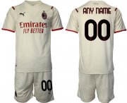 Wholesale Cheap Men 2021-2022 Club AC Milan away cream customized Soccer Jersey