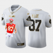 Cheap Kansas City Chiefs #87 Travis Kelce Nike Team Hero 7 Vapor Limited NFL 100 Jersey White Golden