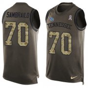 Wholesale Cheap Nike Titans #70 Ty Sambrailo Green Men's Stitched NFL Limited Salute To Service Tank Top Jersey