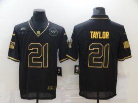 Wholesale Cheap Men\'s Washington Redskins #21 Sean Taylor Black Gold 2020 Salute To Service Stitched NFL Nike Limited Jersey