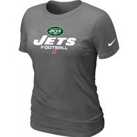 Wholesale Cheap Women\'s Nike New York Jets Critical Victory NFL T-Shirt Dark Grey