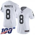 Wholesale Cheap Nike Raiders #8 Marcus Mariota White Women's Stitched NFL 100th Season Vapor Untouchable Limited Jersey