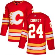 Wholesale Cheap Adidas Flames #24 Craig Conroy Red Alternate Authentic Stitched NHL Jersey