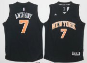 Wholesale Cheap Men's New York Knicks #7 Carmelo Anthony Black Stitched 2016 NBA Adidas Revolution 30 Swingman Jersey