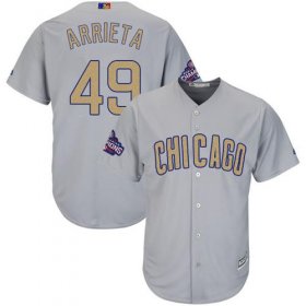 Wholesale Cheap Cubs #49 Jake Arrieta Grey 2017 Gold Program Cool Base Stitched MLB Jersey