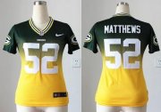 Wholesale Cheap Nike Packers #52 Clay Matthews Green/Gold Women's Stitched NFL Elite Fadeaway Fashion Jersey