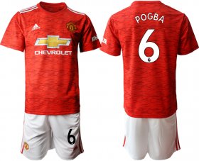 Wholesale Cheap Men 2020-2021 club Manchester United home 6 red Soccer Jerseys