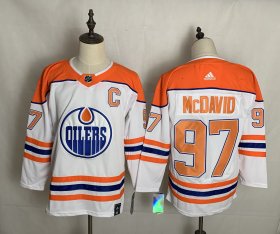 Wholesale Cheap Men\'s Edmonton Oilers #97 Connor McDavid White 2021 Retro Stitched NHL Jersey