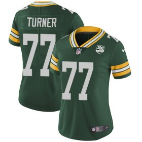 Wholesale Cheap Nike Packers #77 Billy Turner Green Team Color Women\'s 100th Season Stitched NFL Vapor Untouchable Limited Jersey