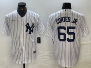 Cheap Men's New York Yankees #65 Nestor Cortes Jr White Stitched Cool Base Nike Jersey