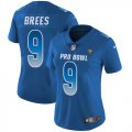 Wholesale Cheap Nike Saints #9 Drew Brees Royal Women's Stitched NFL Limited NFC 2019 Pro Bowl Jersey