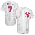 Wholesale Cheap Yankees #7 Mickey Mantle White Strip Flexbase Authentic Collection Mother's Day Stitched MLB Jersey