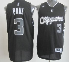 Wholesale Cheap Los Angeles Clippers #3 Chris Paul Revolution 30 Swingman All Black With White Jersey