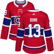 Wholesale Cheap Adidas Canadiens #13 Max Domi Red Home Authentic Women's Stitched NHL Jersey