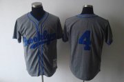 Wholesale Cheap Mitchell and Ness 1945 Dodgers #4 Babe Herman Grey Stitched Throwback MLB Jersey