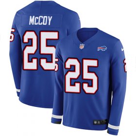Wholesale Cheap Nike Bills #25 LeSean McCoy Royal Blue Team Color Men\'s Stitched NFL Limited Therma Long Sleeve Jersey
