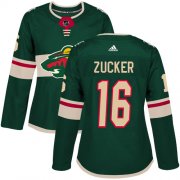 Wholesale Cheap Adidas Wild #16 Jason Zucker Green Home Authentic Women's Stitched NHL Jersey