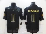 Wholesale Cheap Men's Arizona Cardinals #11 Larry Fitzgerald Black 2020 Salute To Service Stitched NFL Nike Limited Jersey