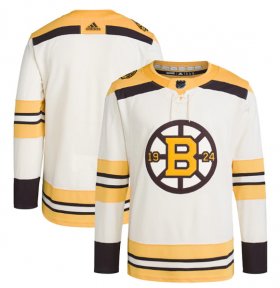 Cheap Men\'s Boston Bruins Blank Cream 100th Anniversary Stitched Jersey