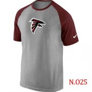Wholesale Cheap Nike Atlanta Falcons Ash Tri Big Play Raglan NFL T-Shirt Grey/Red