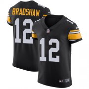 Wholesale Cheap Nike Steelers #12 Terry Bradshaw Black Alternate Men's Stitched NFL Vapor Untouchable Elite Jersey