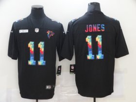 Wholesale Cheap Men\'s Atlanta Falcons #11 Julio Jones Multi-Color Black 2020 NFL Crucial Catch Vapor Untouchable Nike Limited Jersey