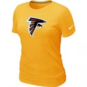 Wholesale Cheap Women's Nike Atlanta Falcons Logo NFL T-Shirt Yellow