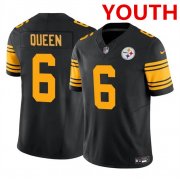 Cheap Youth Pittsburgh Steelers #6 Patrick Queen Black 2023 F.U.S.E. Color Rush Limited Football Stitched Jersey