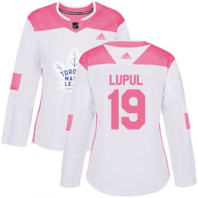 Wholesale Cheap Adidas Maple Leafs #19 Joffrey Lupul White/Pink Authentic Fashion Women\'s Stitched NHL Jersey