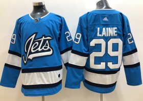 Wholesale Cheap Adidas Jets #29 Patrik Laine Blue Alternate Authentic Stitched NHL Jersey