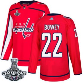 Wholesale Cheap Adidas Capitals #22 Madison Bowey Red Home Authentic Stanley Cup Final Champions Stitched NHL Jersey