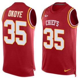 Wholesale Cheap Nike Chiefs #35 Christian Okoye Red Team Color Men\'s Stitched NFL Limited Tank Top Jersey